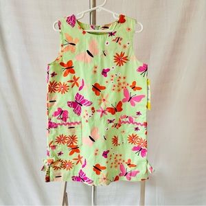NWT Vintage Lilly Pulitzer Girls Shift Dress Sz 6 Bonjour Butterfly White Label